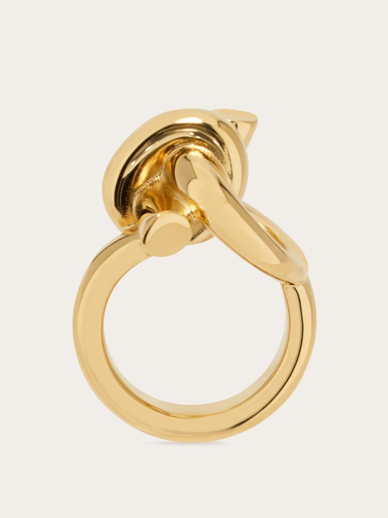 Ferragamo | Women's Ring With Gancini - Gold (Size 54)