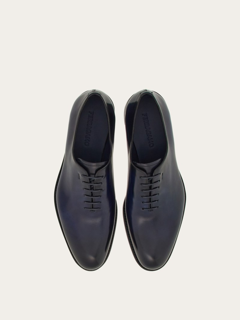 Ferragamo | Men's Tramezza Plain Toe Oxford - Midnight Blue/Black