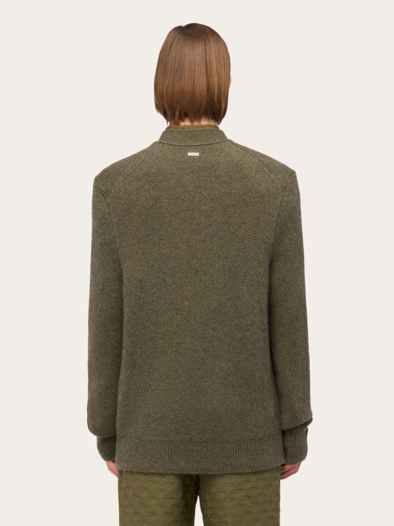 Ferragamo | Men's Cashmere Cardigan - Uniform Green