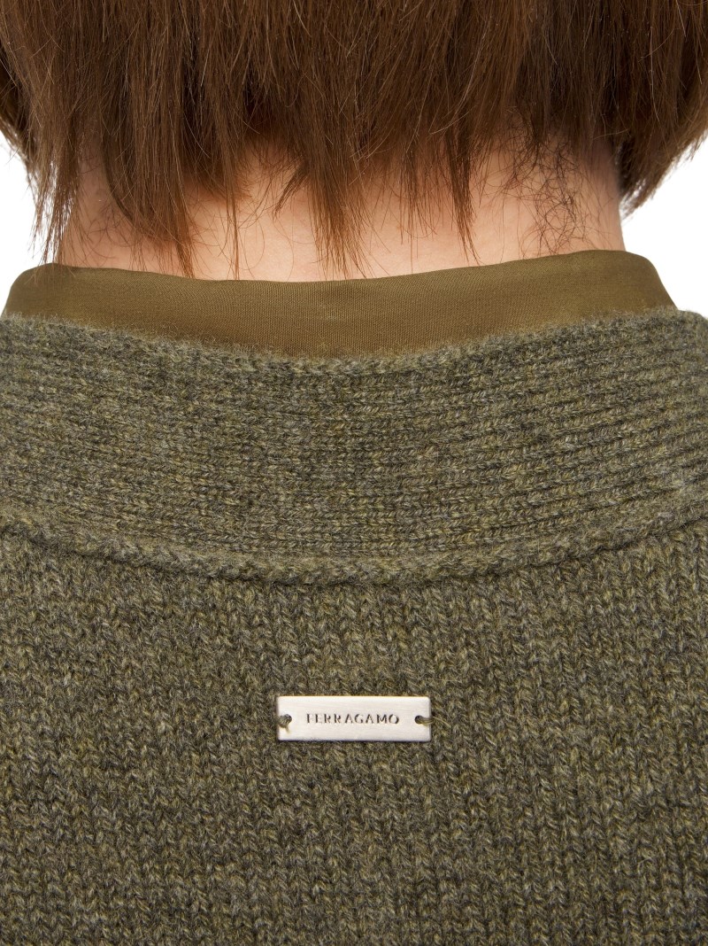 Ferragamo | Men's Cashmere Cardigan - Uniform Green