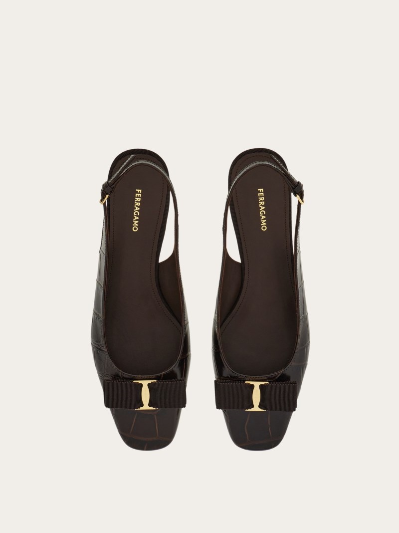 Ferragamo | Women's Iconic Bow Slingback - Testa Di Moro