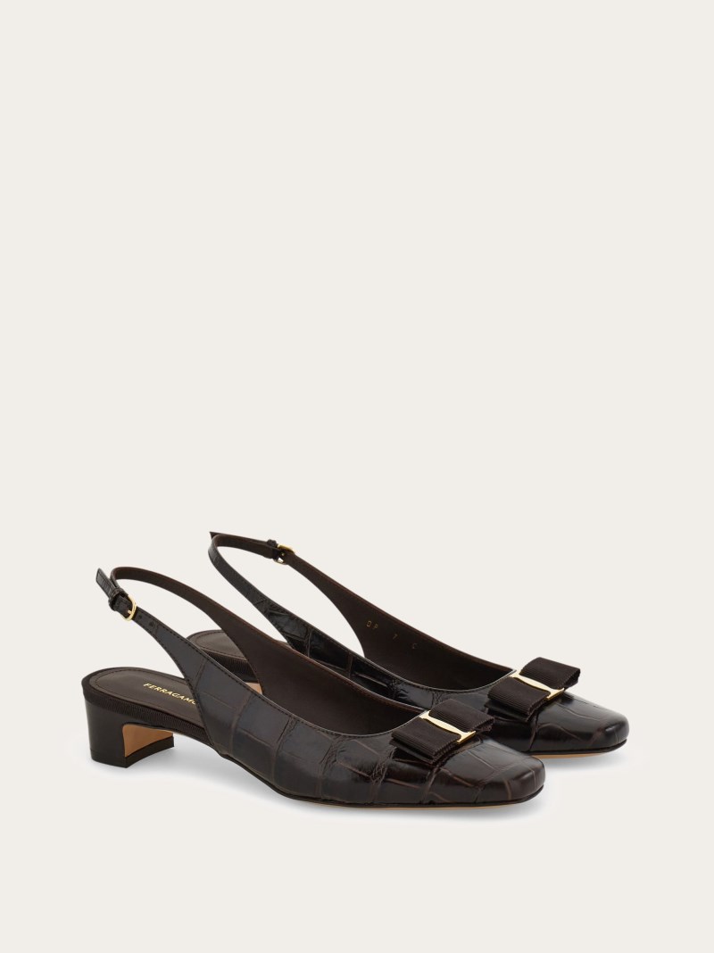 Ferragamo | Women's Iconic Bow Slingback - Testa Di Moro
