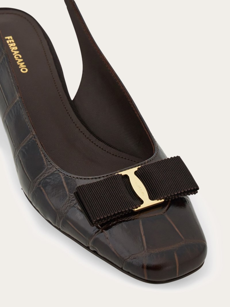 Ferragamo | Women's Iconic Bow Slingback - Testa Di Moro