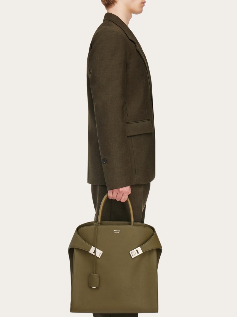 Ferragamo | Men's Hug Tote Bag - Olive Green