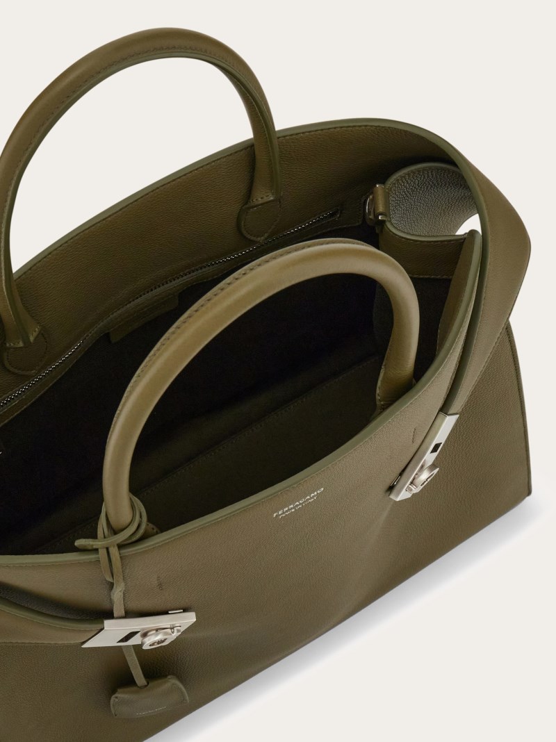 Ferragamo | Men's Hug Tote Bag - Olive Green