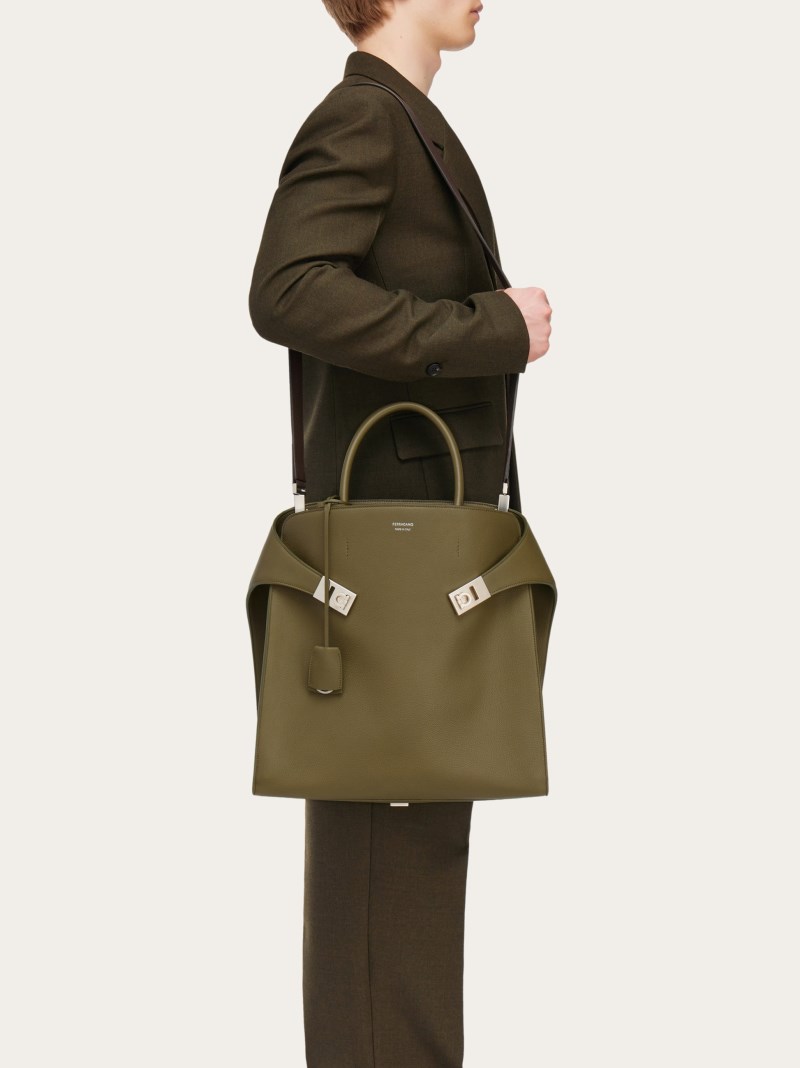 Ferragamo | Men's Hug Tote Bag - Olive Green