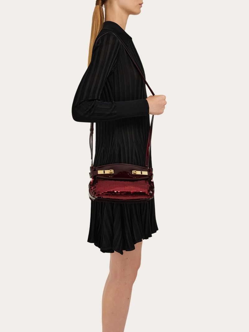 Ferragamo | Women's Hug Soft Crossbody Bag - Burgundy