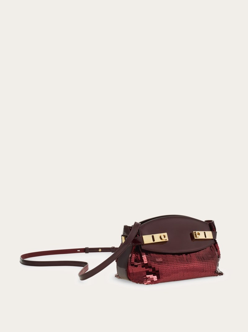 Ferragamo | Women's Hug Soft Crossbody Bag - Burgundy