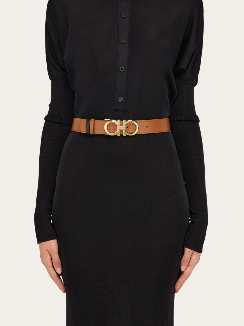 Ferragamo | Women's Reversible And Adjustable Gancini Belt - Sella/Black