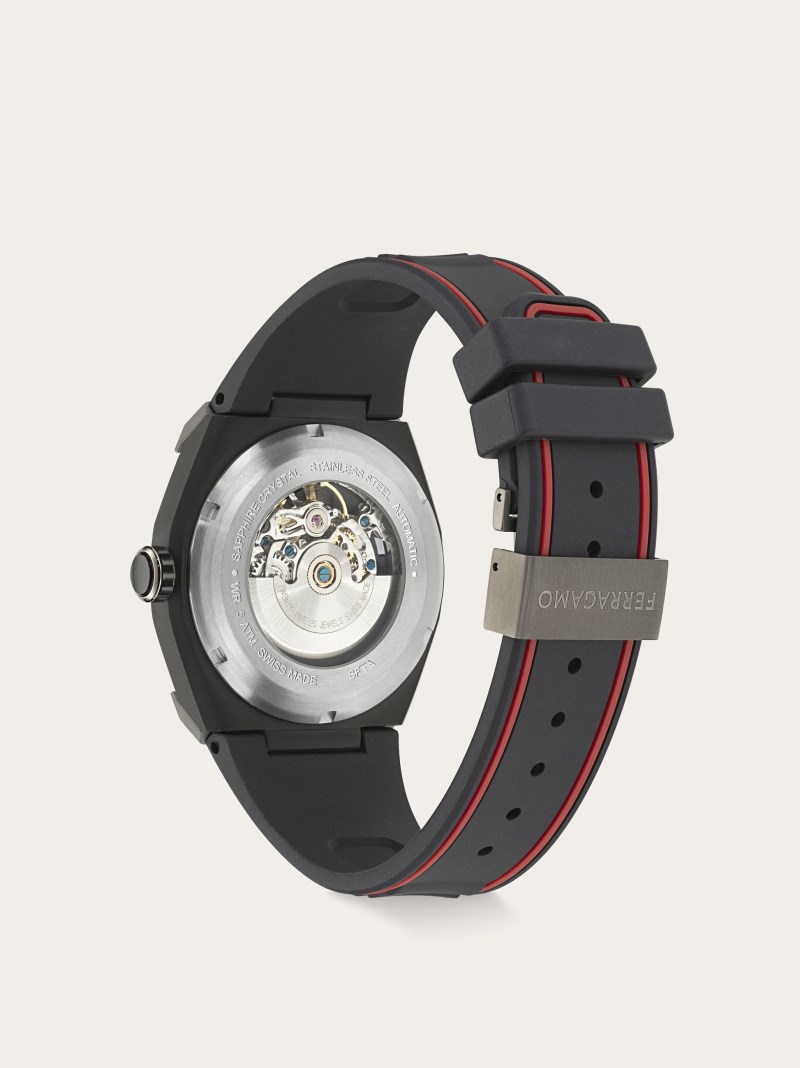 Ferragamo | Men's Supreme Skeleton Watch - Ip Gun/Black