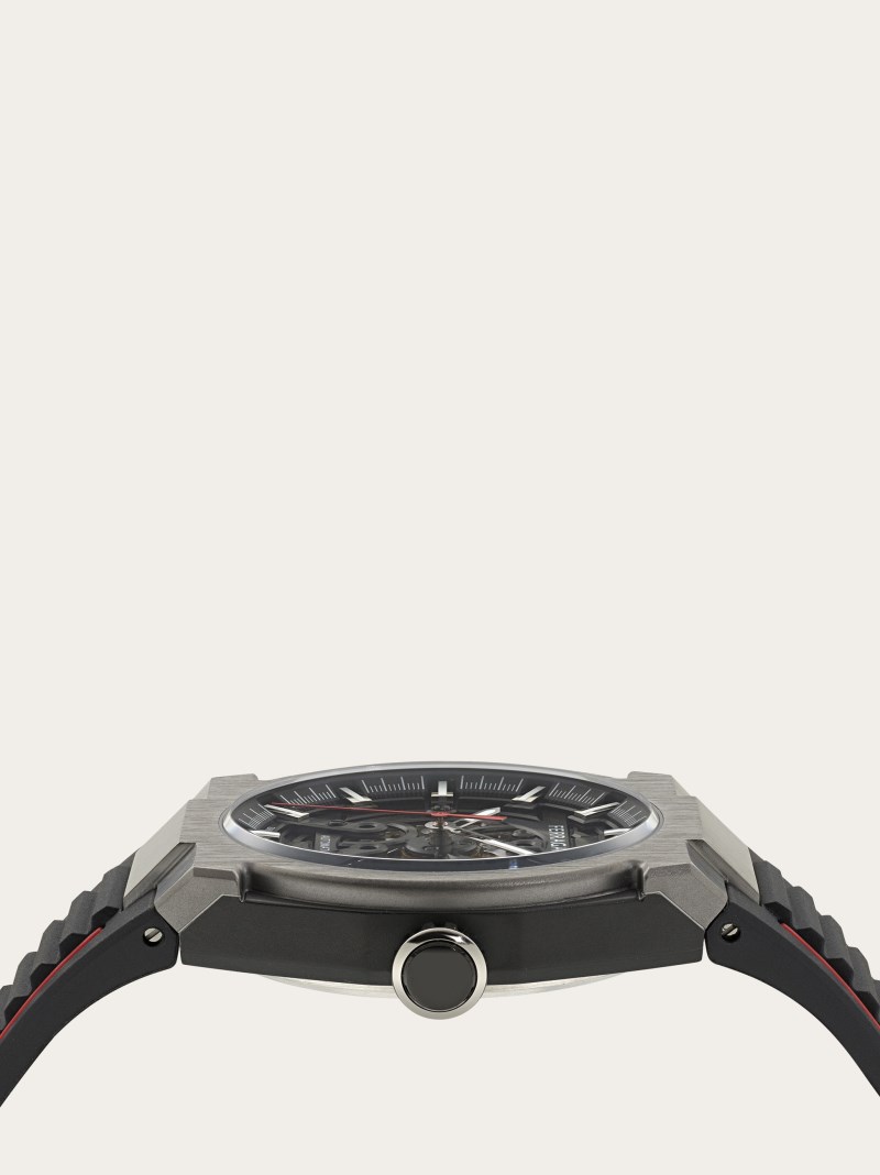 Ferragamo | Men's Supreme Skeleton Watch - Ip Gun/Black