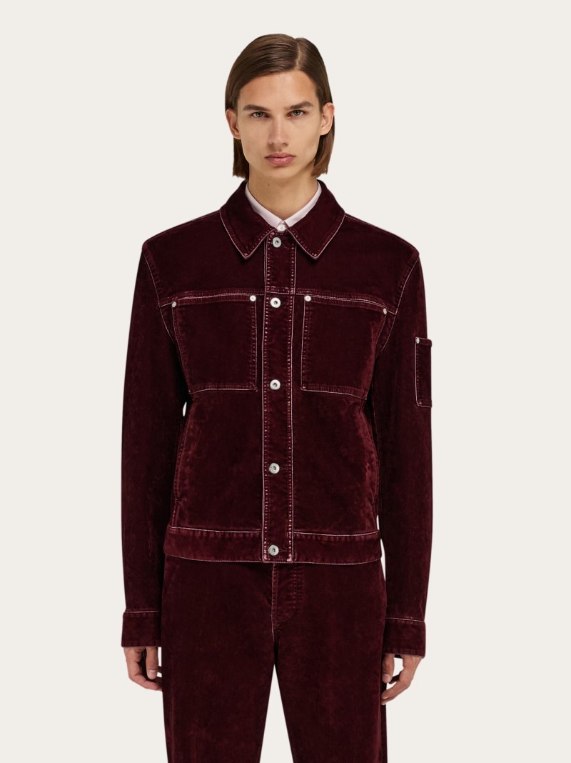 Ferragamo | Men's Trucker Jacket - Oxblood
