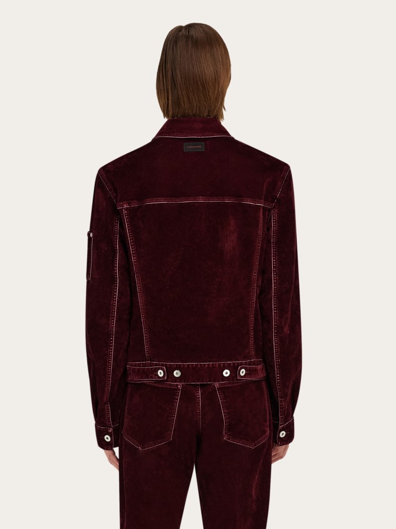 Ferragamo | Men's Trucker Jacket - Oxblood