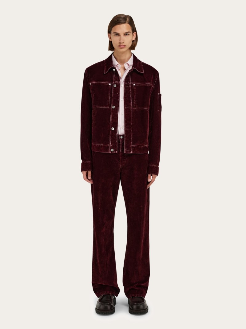 Ferragamo | Men's Trucker Jacket - Oxblood