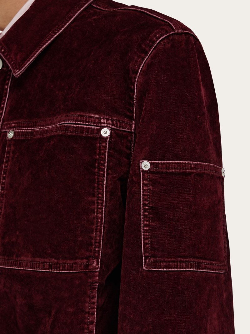 Ferragamo | Men's Trucker Jacket - Oxblood