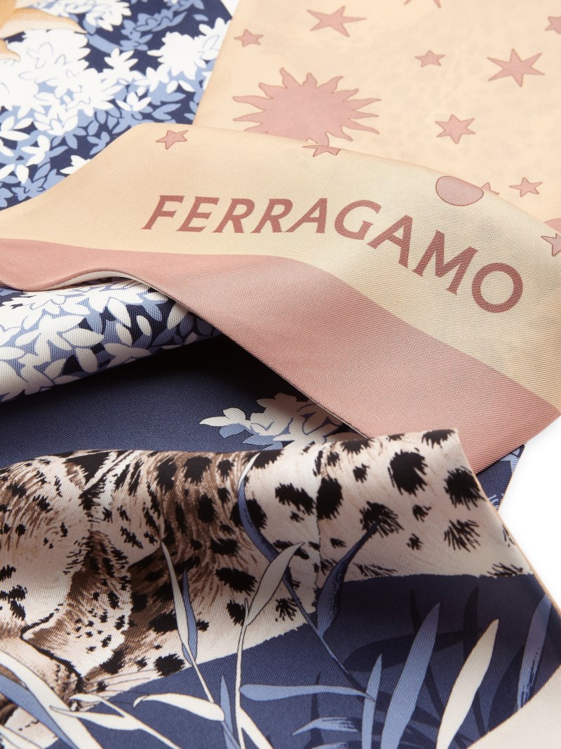 Ferragamo | Women's Day &Amp; Night Print Silk Bandeau - Pink/Light Blue