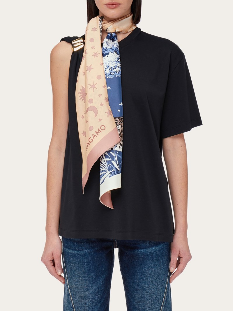 Ferragamo | Women's Day &Amp; Night Print Silk Bandeau - Pink/Light Blue