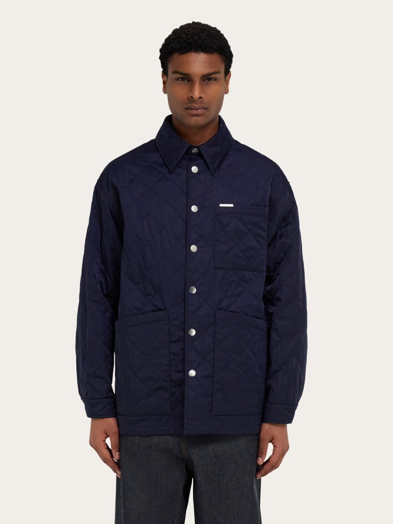 Ferragamo | Men's Quilted Blouson - New Navy Blue