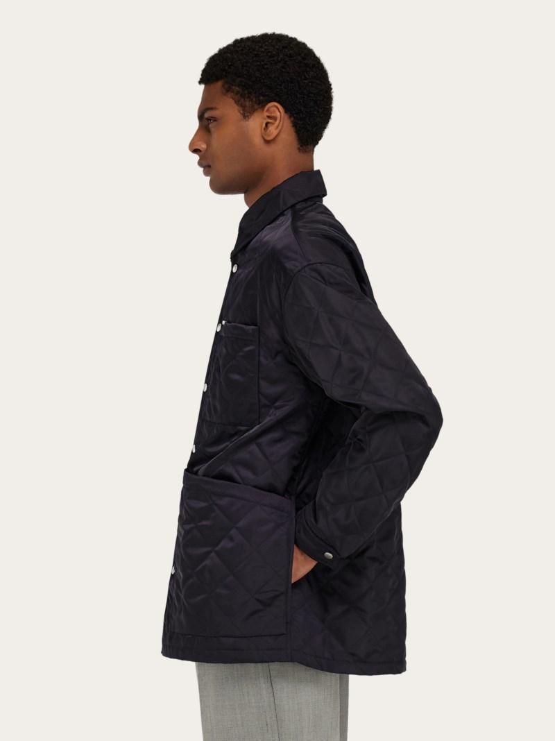 Ferragamo | Men's Quilted Blouson - New Navy Blue