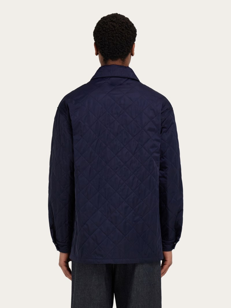 Ferragamo | Men's Quilted Blouson - New Navy Blue