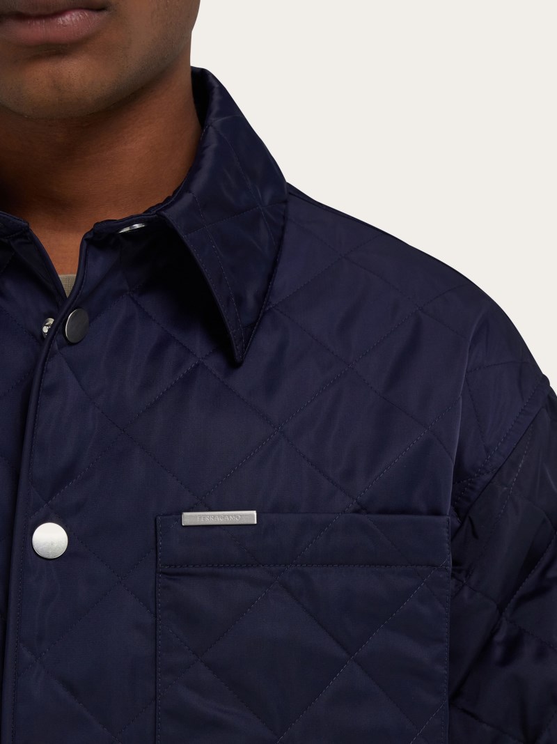 Ferragamo | Men's Quilted Blouson - New Navy Blue