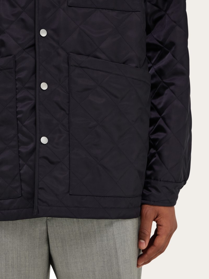 Ferragamo | Men's Quilted Blouson - New Navy Blue