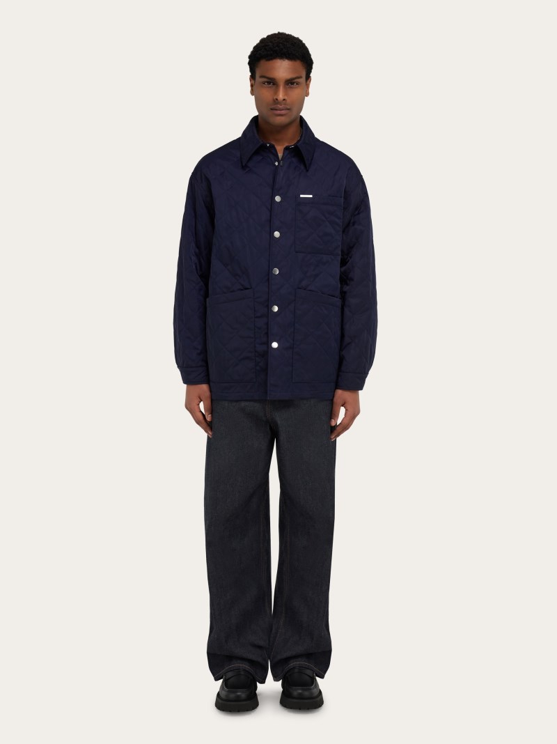 Ferragamo | Men's Quilted Blouson - New Navy Blue
