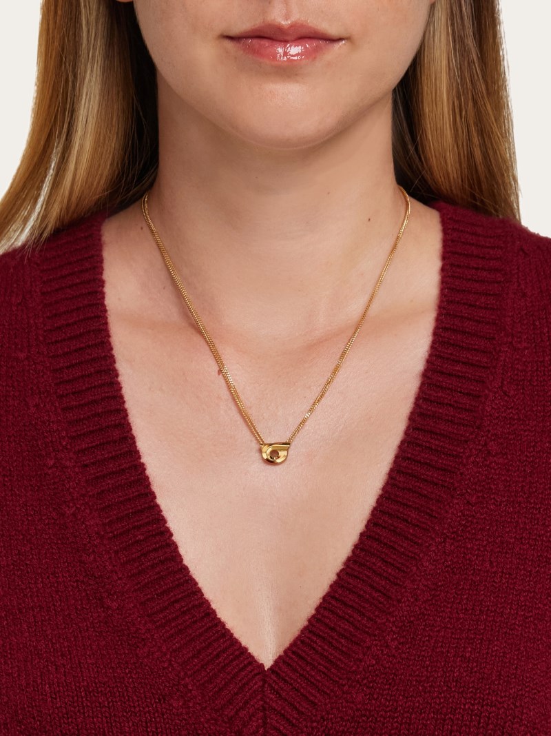Ferragamo | Women's Gancini Pendant Necklace - Gold