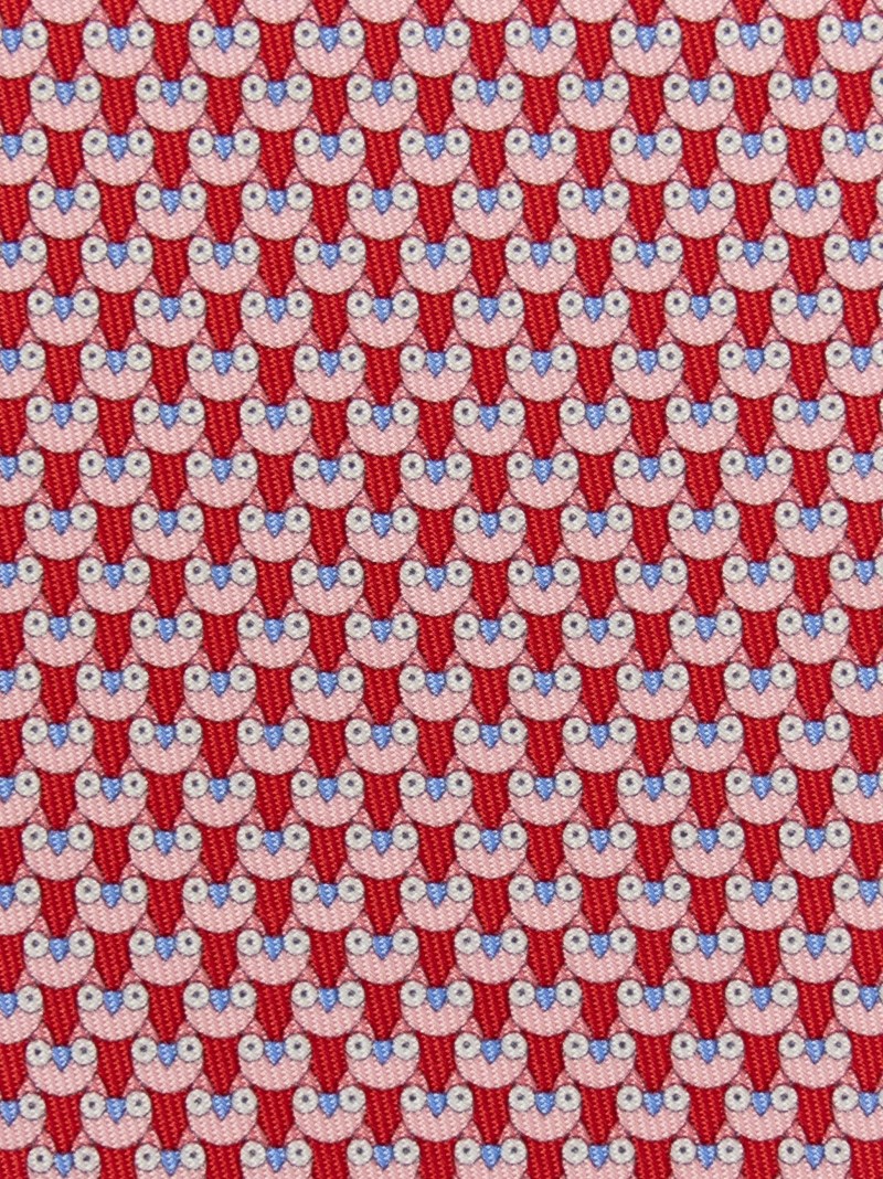 Ferragamo | Men's Owl Print Silk Tie - Red