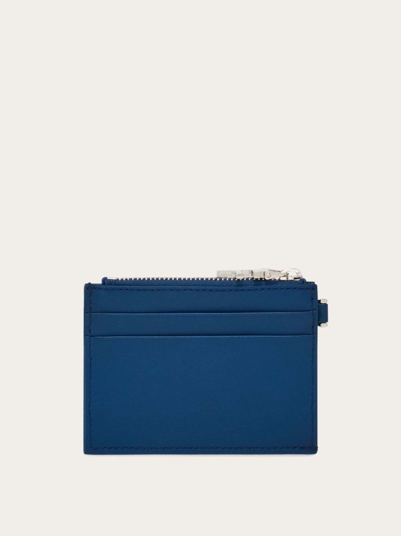 Ferragamo | Women's Card Holder With Key Holder - Teal Blue