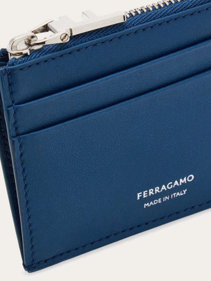 Ferragamo | Women's Card Holder With Key Holder - Teal Blue