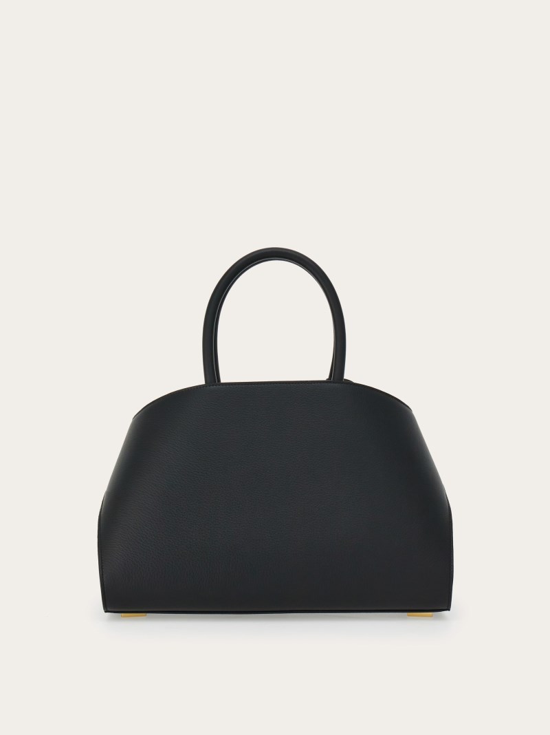 Ferragamo | Women's Hug Bicolor Handbag - Black/Flame Red