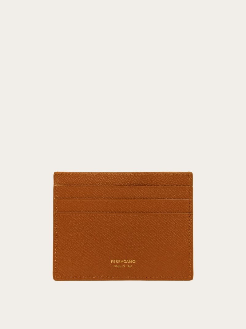 Ferragamo | Men's Gancini Credit Card Holder - Cognac