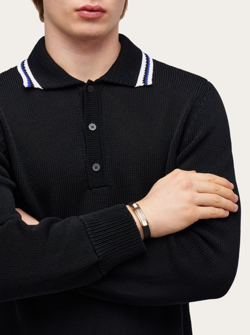 Ferragamo | Men's Bracelet With Signature - Black