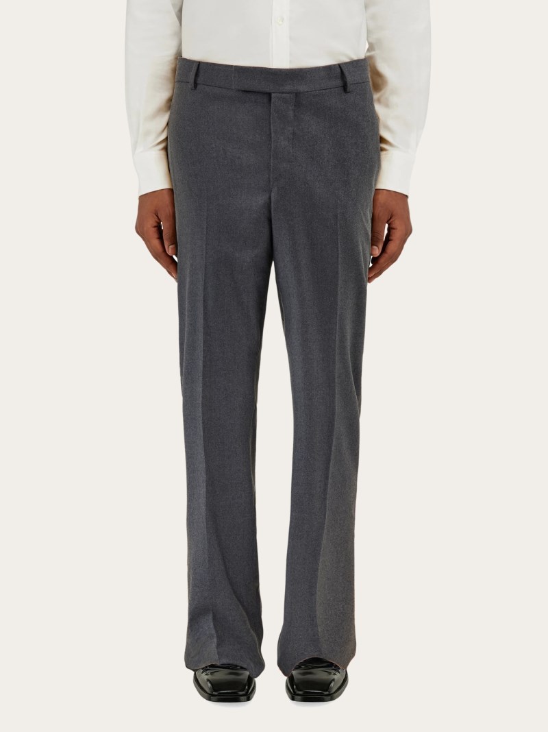 Ferragamo | Men's Flat Front Trouser - Vintage Grey