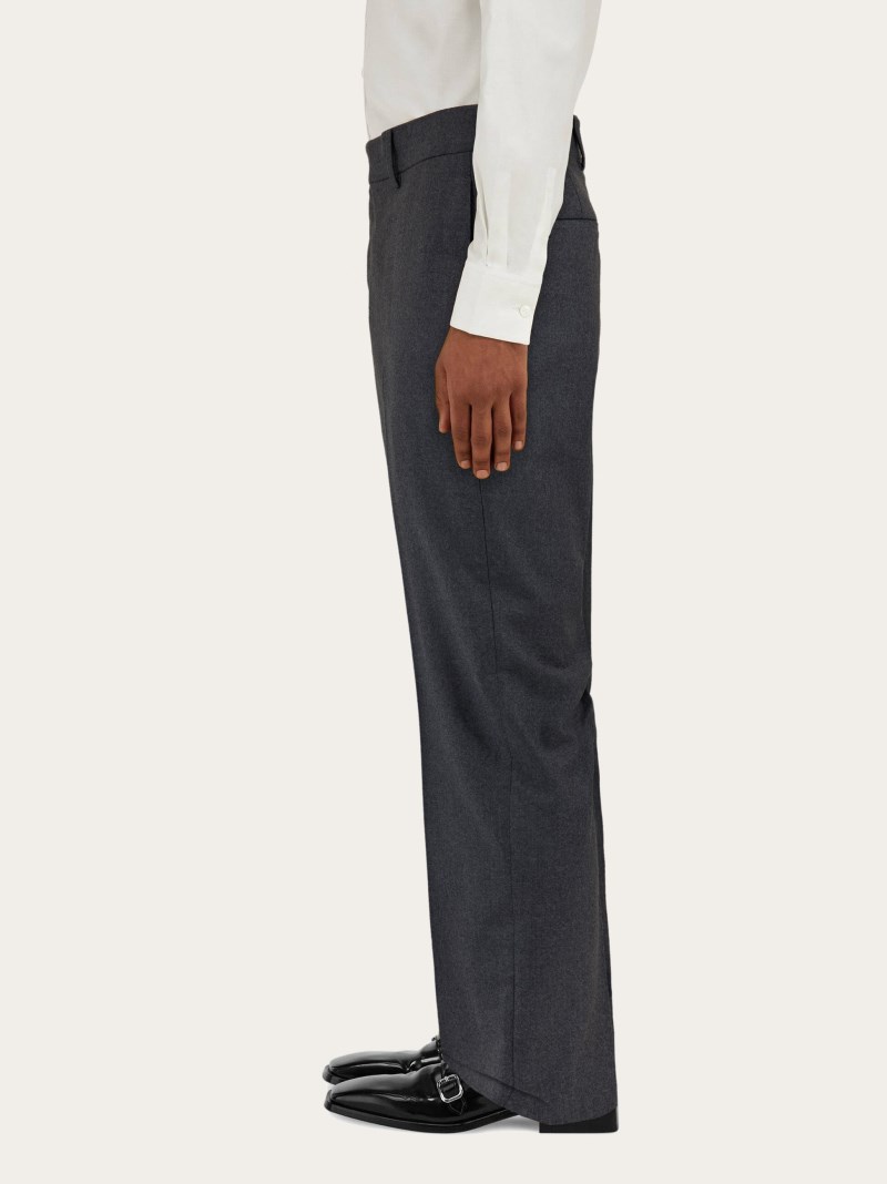 Ferragamo | Men's Flat Front Trouser - Vintage Grey