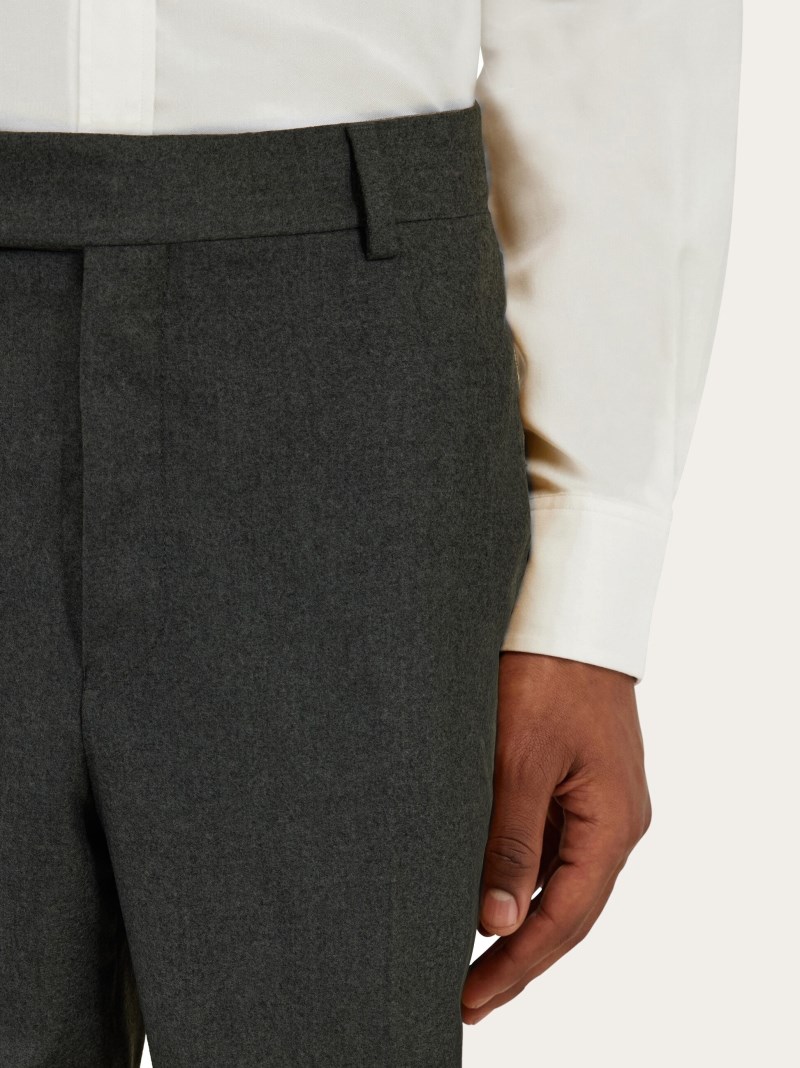 Ferragamo | Men's Flat Front Trouser - Vintage Grey