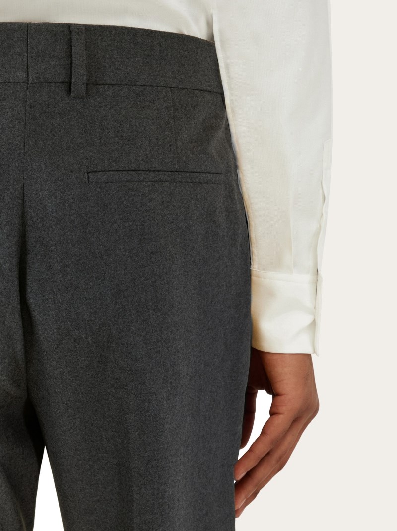 Ferragamo | Men's Flat Front Trouser - Vintage Grey