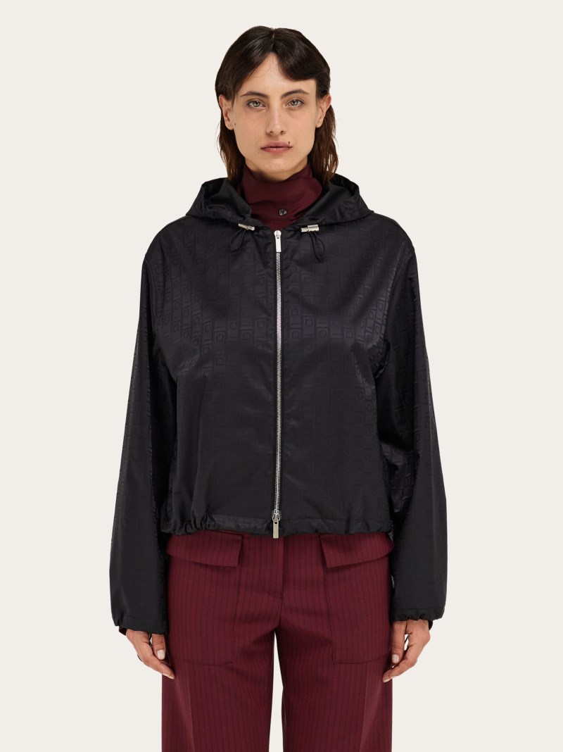Ferragamo | Women's Monogram Wind Jacket - Black