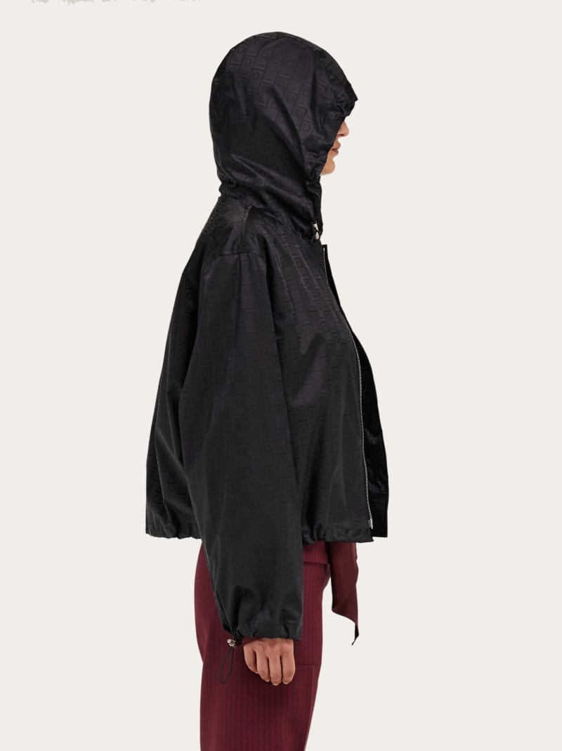 Ferragamo | Women's Monogram Wind Jacket - Black