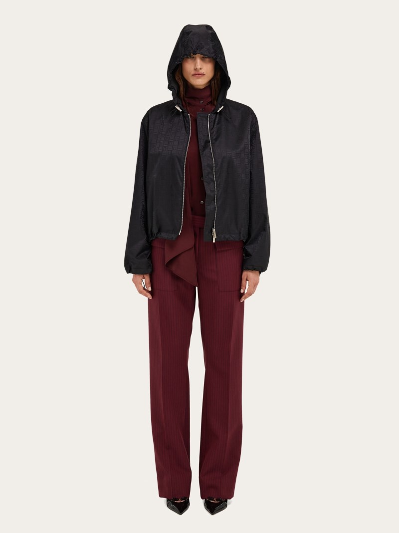Ferragamo | Women's Monogram Wind Jacket - Black