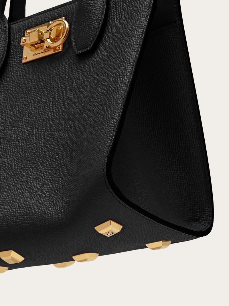 Ferragamo | Women's Studio Box Bag - Black/Bonbon