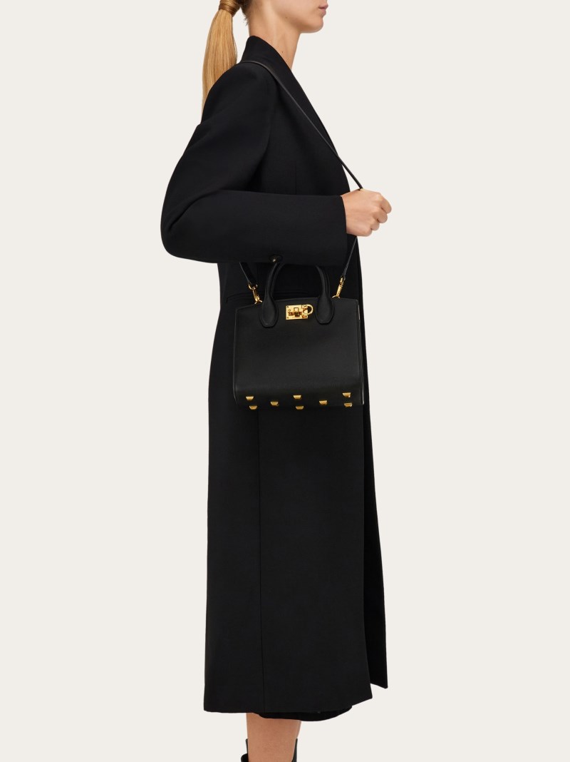 Ferragamo | Women's Studio Box Bag - Black/Bonbon