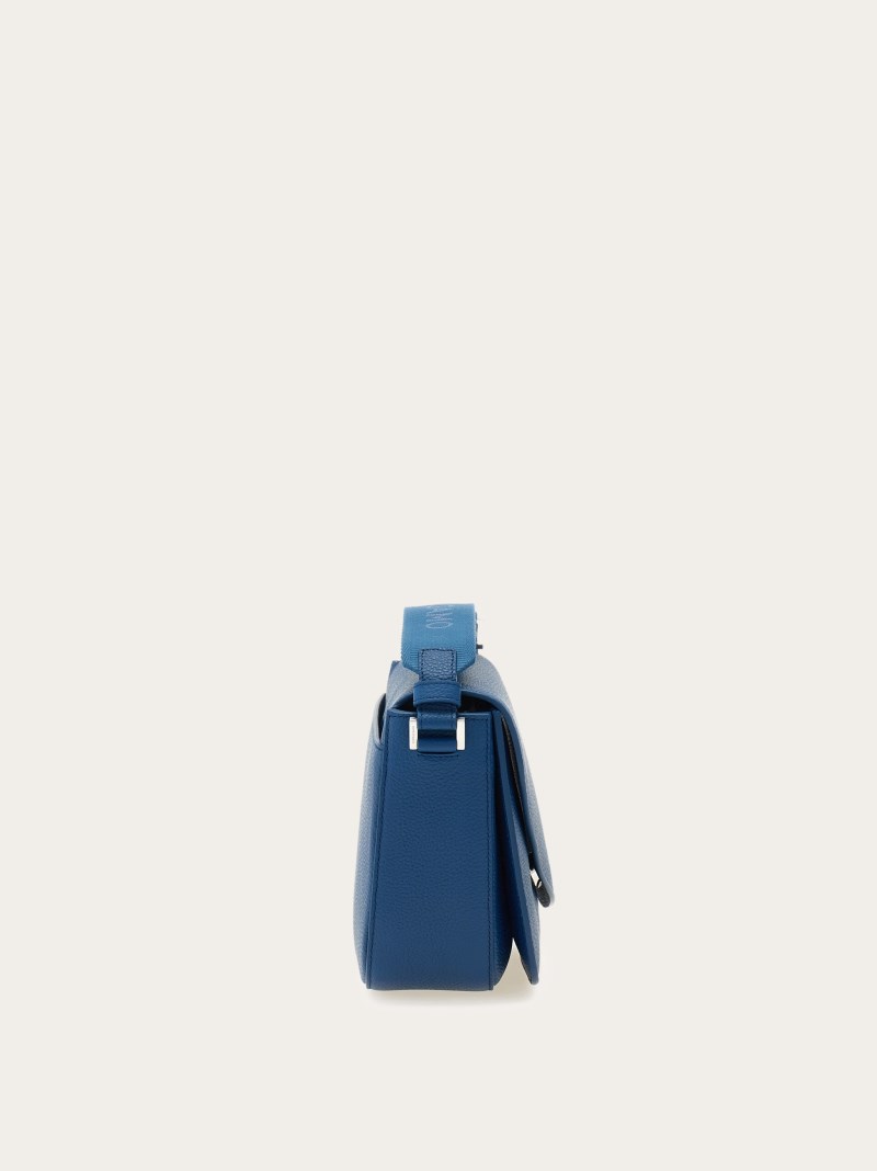 Ferragamo | Men's Fiamma Crossbody Bag - Teal Blue
