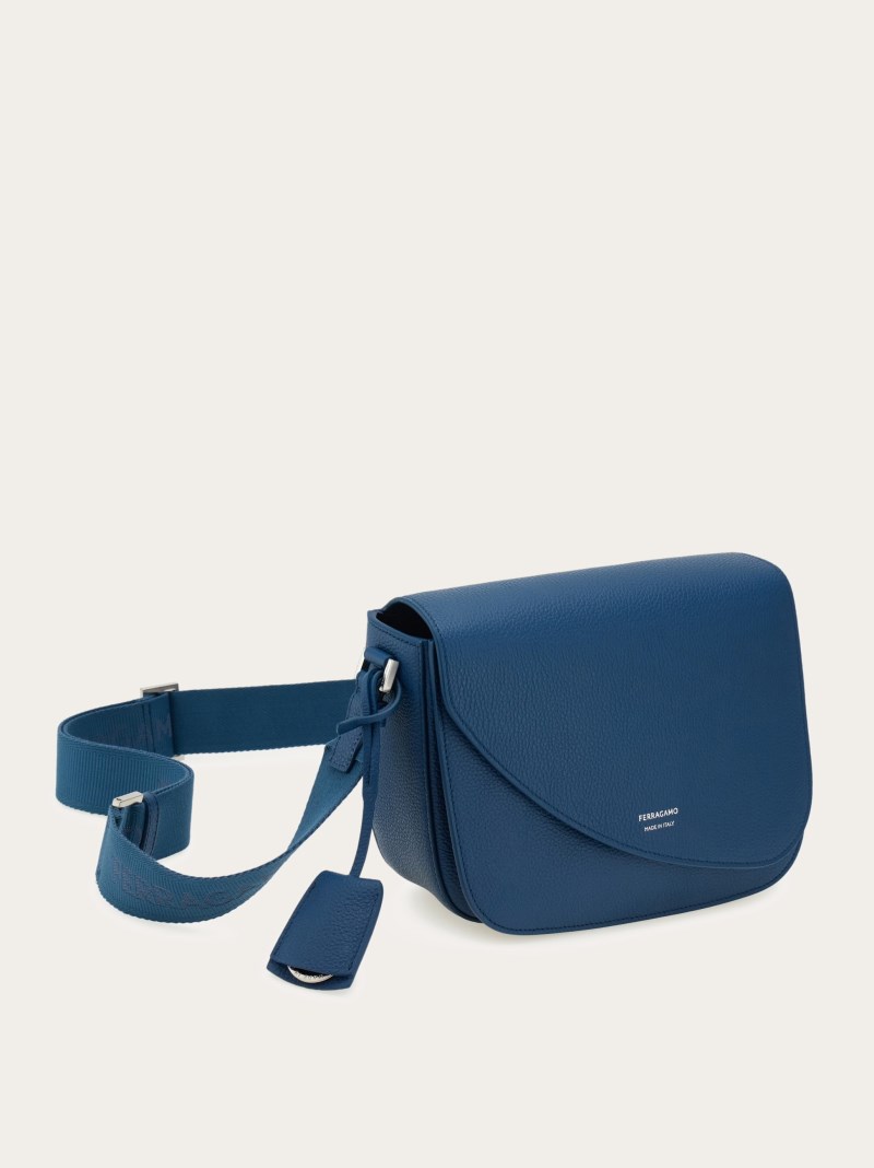 Ferragamo | Men's Fiamma Crossbody Bag - Teal Blue