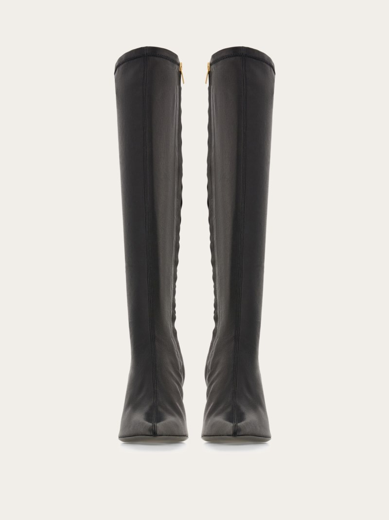 Ferragamo | Women's High Nappa Stretch Boot - Black