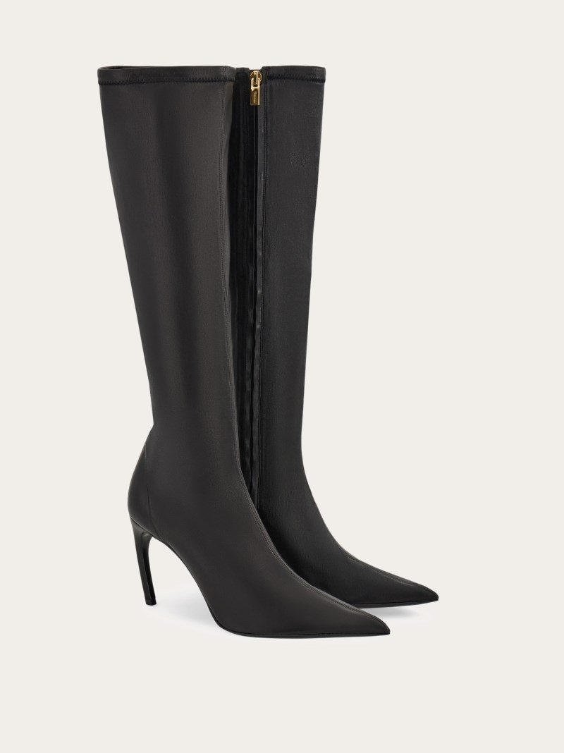 Ferragamo | Women's High Nappa Stretch Boot - Black
