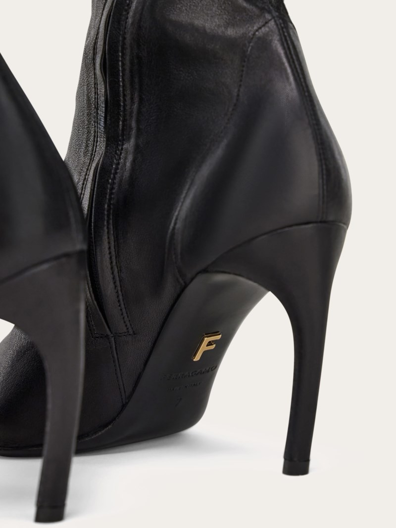 Ferragamo | Women's High Nappa Stretch Boot - Black