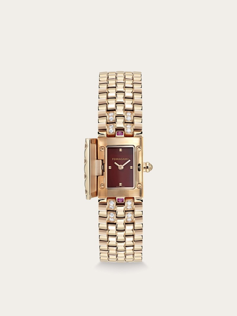 Ferragamo | Women's Secret Watch - Stainless Steel/Ip Rose Gold/Red