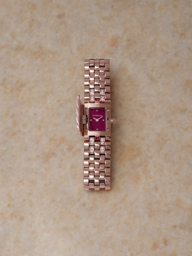Ferragamo | Women's Secret Watch - Stainless Steel/Ip Rose Gold/Red